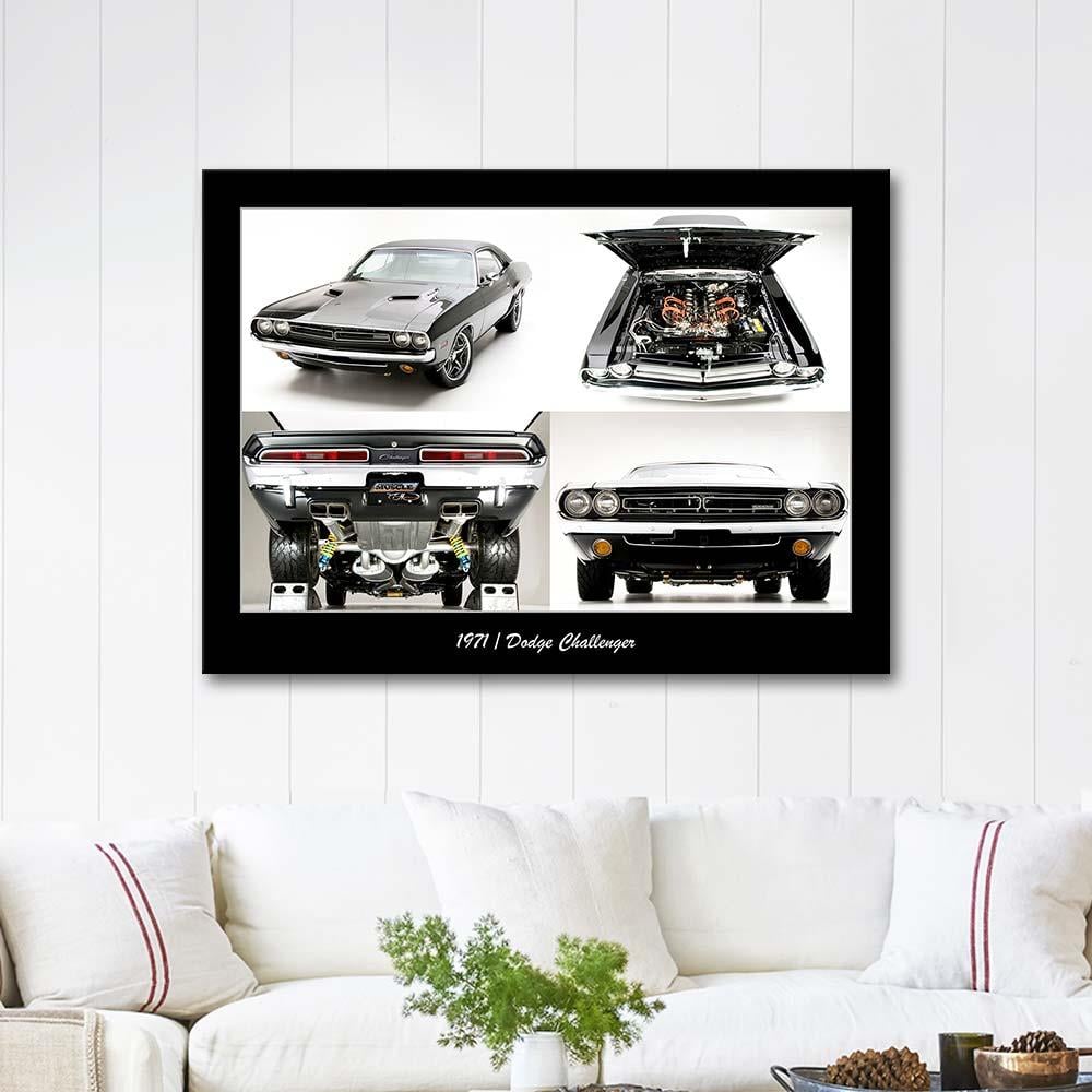 Dodge Challenger 1971 Model Kanvas Tablo