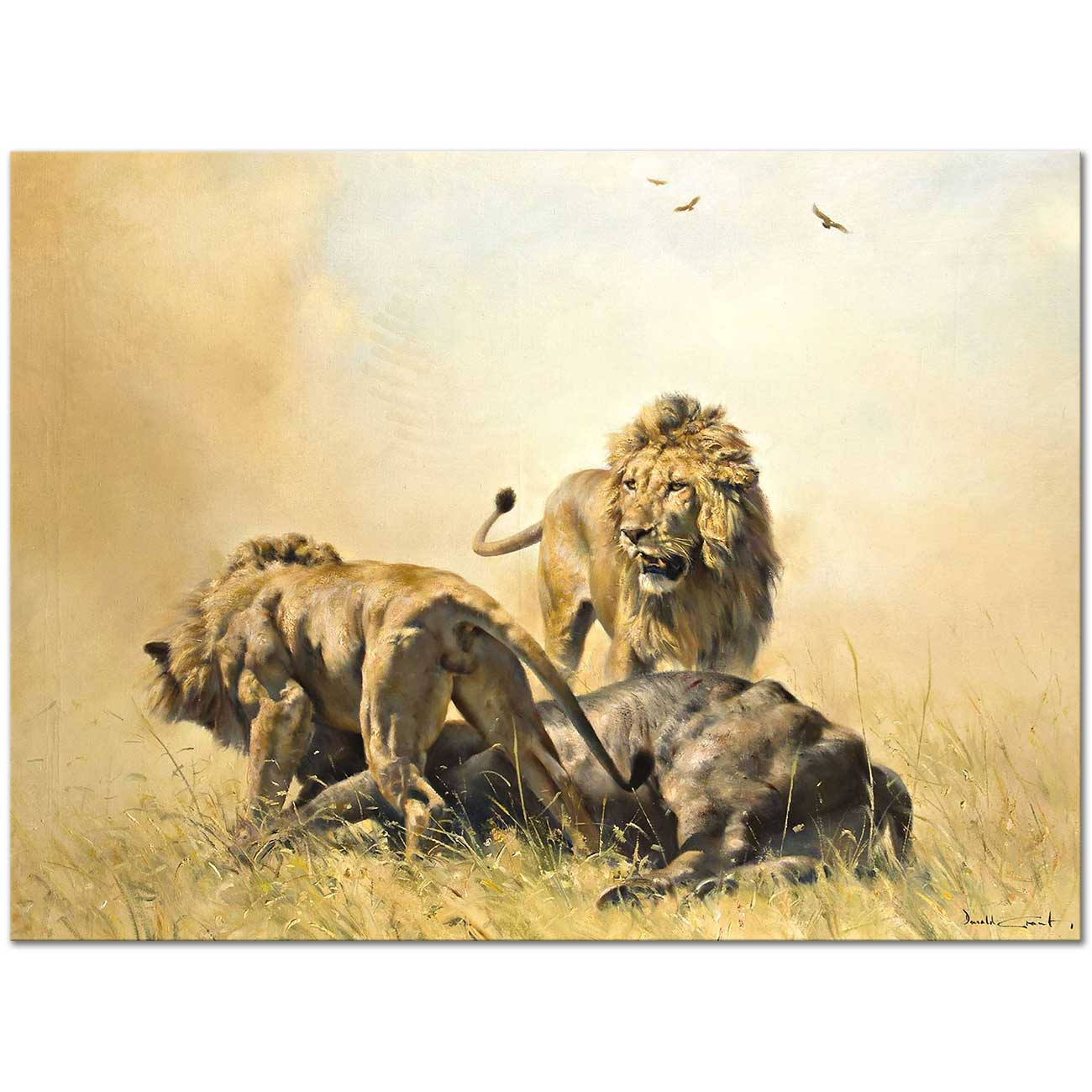 Lions in a Landscape by Donald Grant
