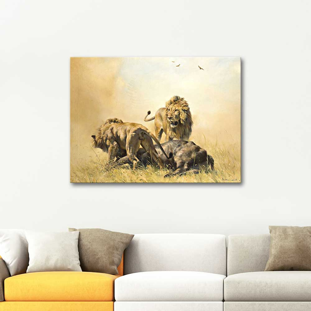 Donald Grant Lions in a Landscape Art Print