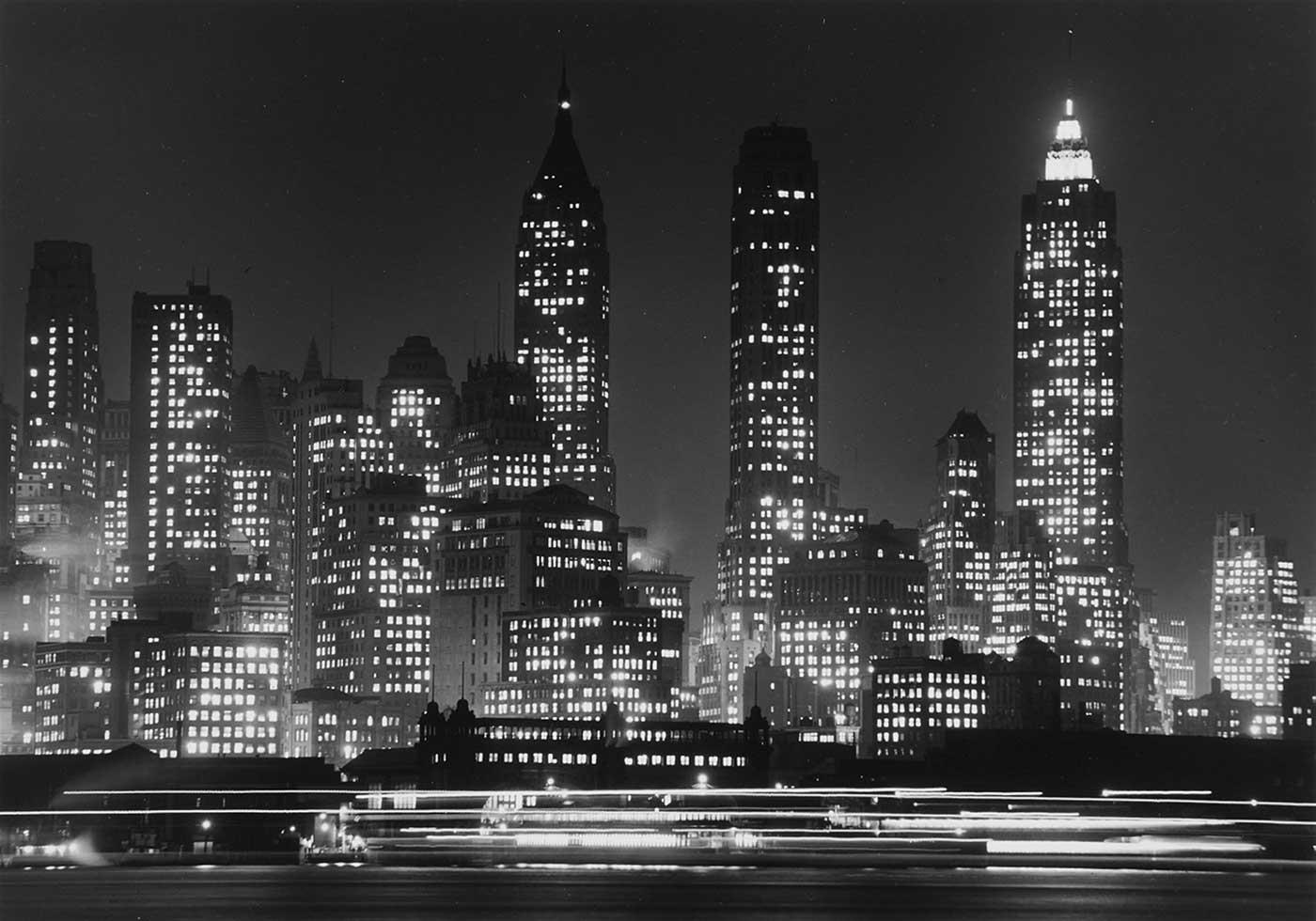 Andreas Feininger Gece Vakti Manhattan Kanvas Tablo
