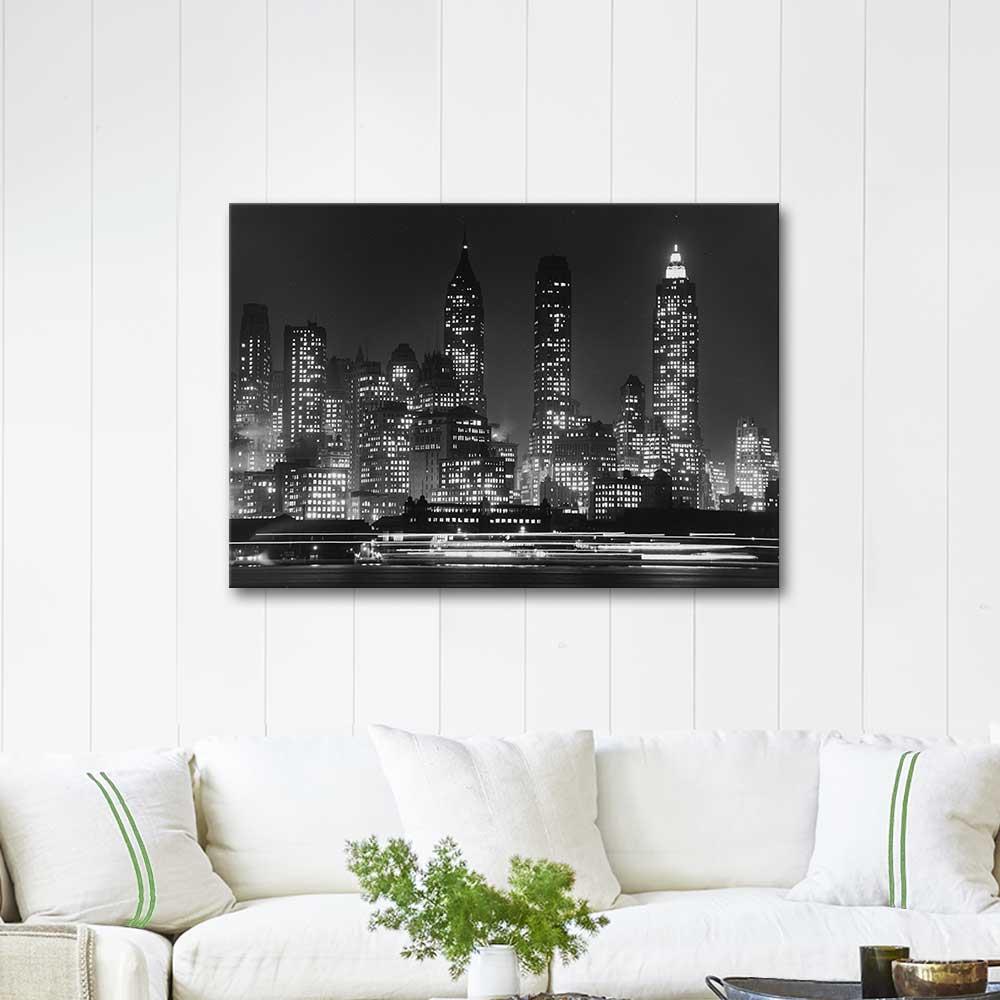 Andreas Feininger Gece Vakti Manhattan Kanvas Tablo