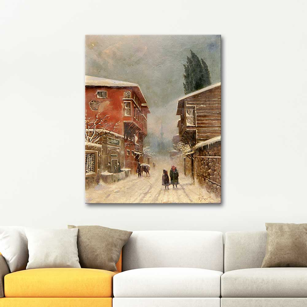 Dr Hikmet Hamdi Winter in Istanbul Art Print