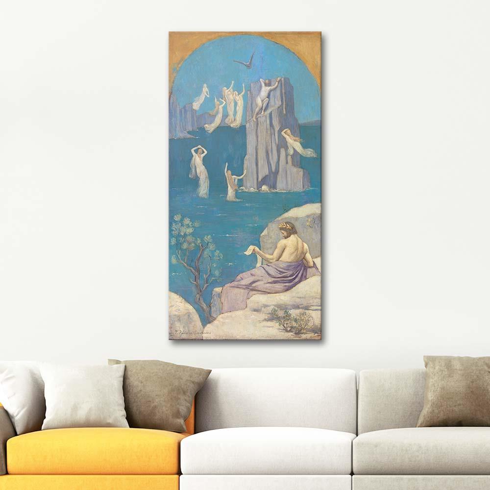 Pierre Puvis de Chavannes Dramatik Şiir Kanvas Tablo