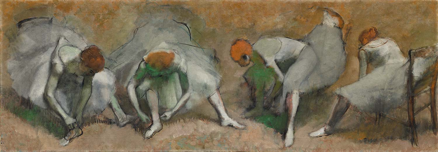 Edgar Degas Dancers Tying Shoes Art Print