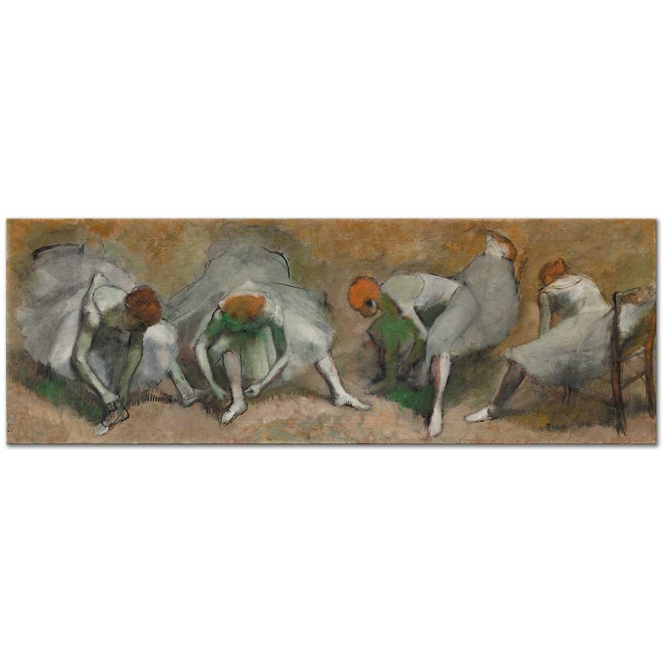Edgar Degas Ayakkabılarını Bağlayan Balerinler Kanvas Tablo