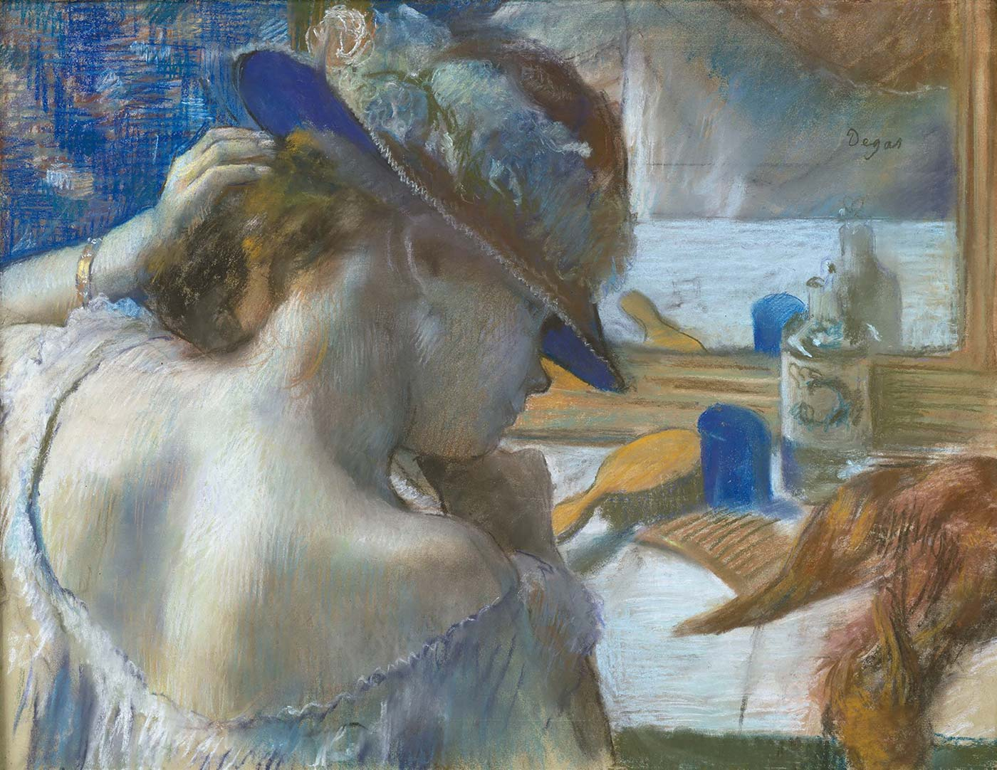 Edgar Degas Ayna Önünde Kanvas Tablo