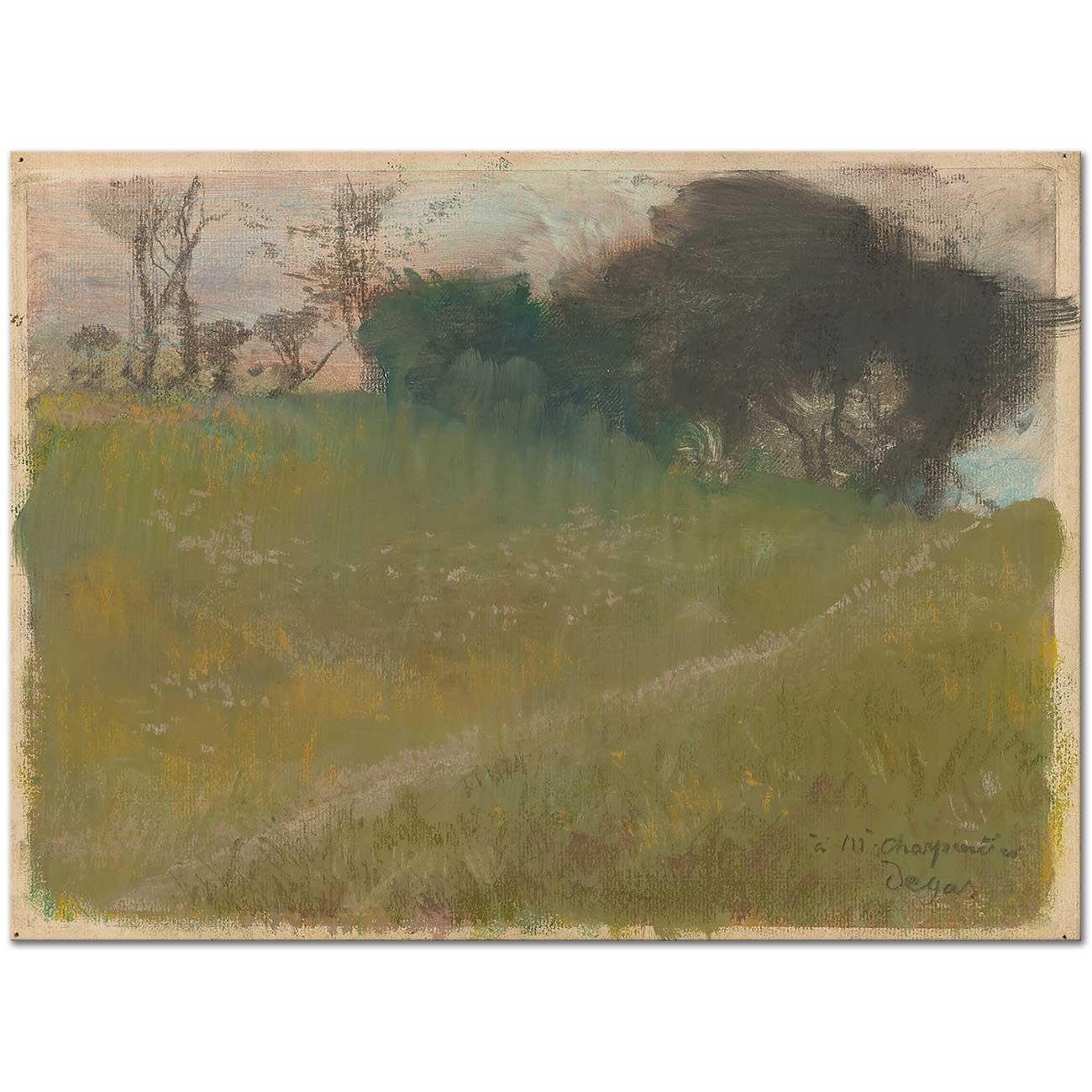 Landscape with Path Leading to a Copse of Trees by Edgar Degas