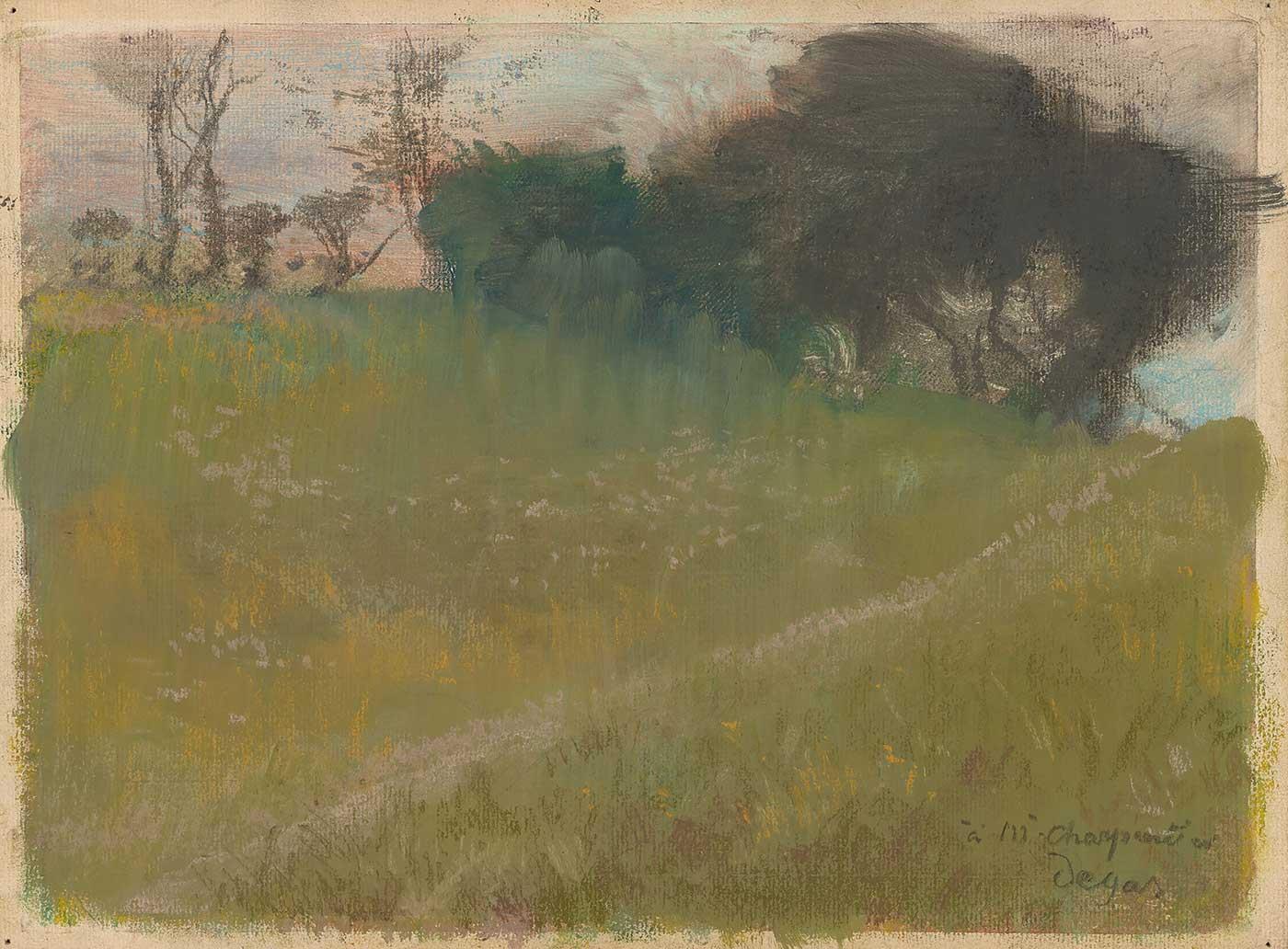 Landscape with Path Leading to a Copse of Trees by Edgar Degas