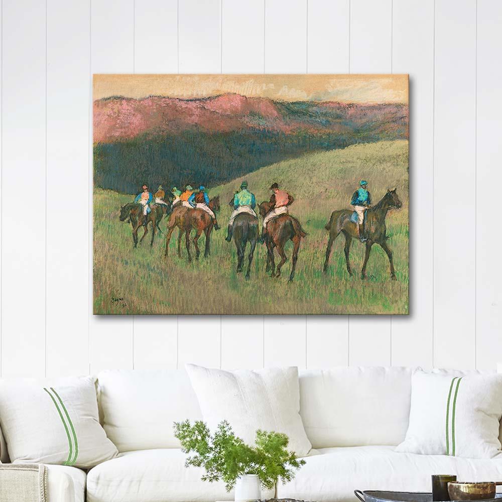 Edgar Degas Racehorses in a Landscape Art Print