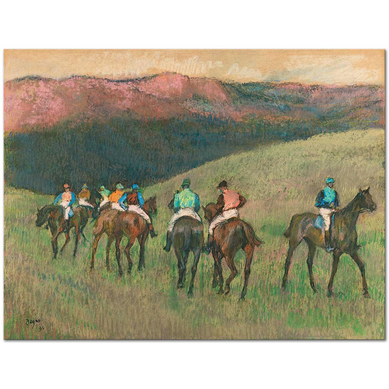 Edgar Degas Racehorses in a Landscape Art Print