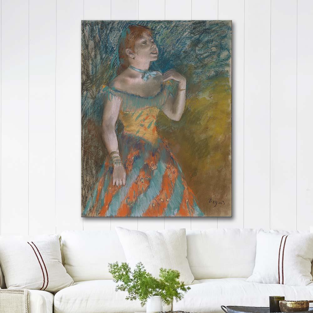 Edgar Degas Yeşiller İçindeki Şarkıcı Kanvas Tablo