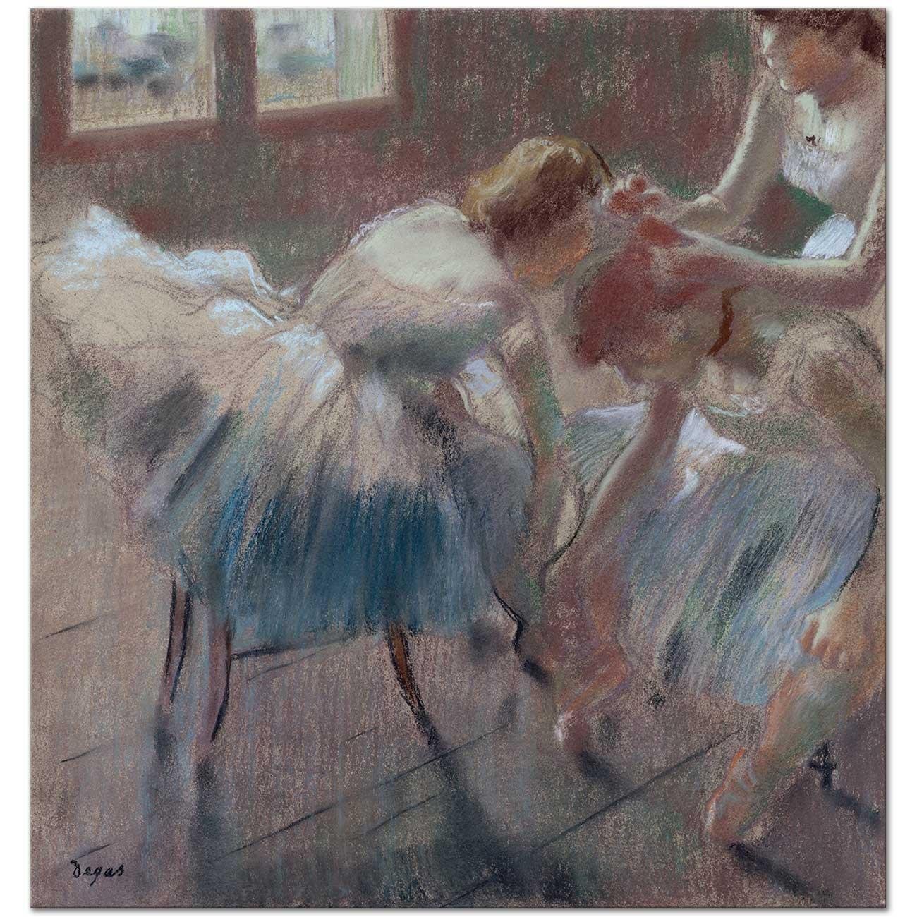 Edgar Degas Three Dancers Preparing for Class Art Print