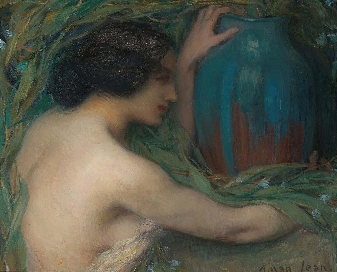 Woman With Eucalyptus by Edmond Francois Aman-Jean