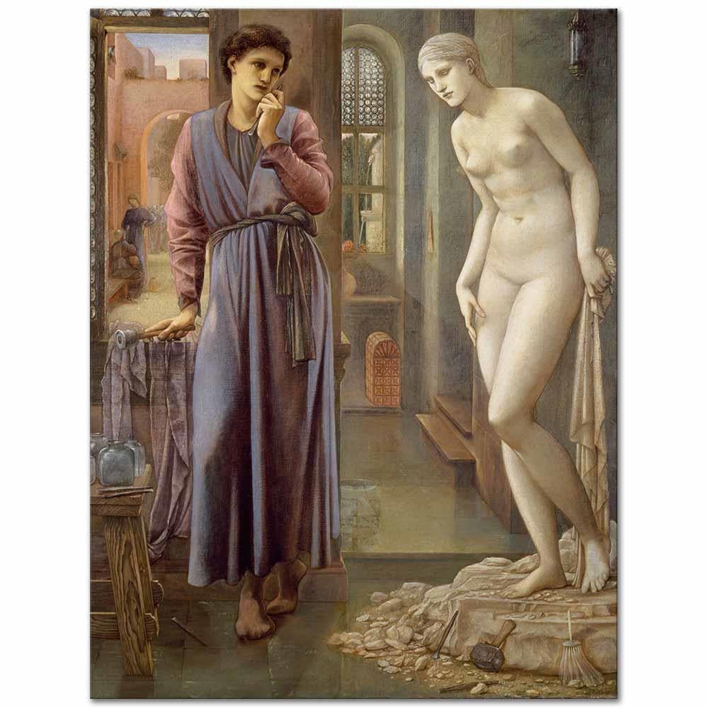 Edward Burne Jones Pygmalion Serisi Heykelin Bitişi Kanvas Tablo