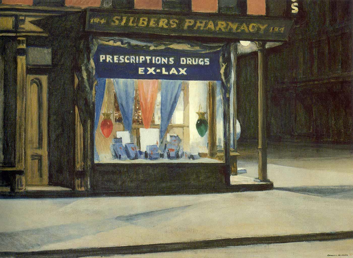 Edward Hopper Eczane Kanvas Tablo