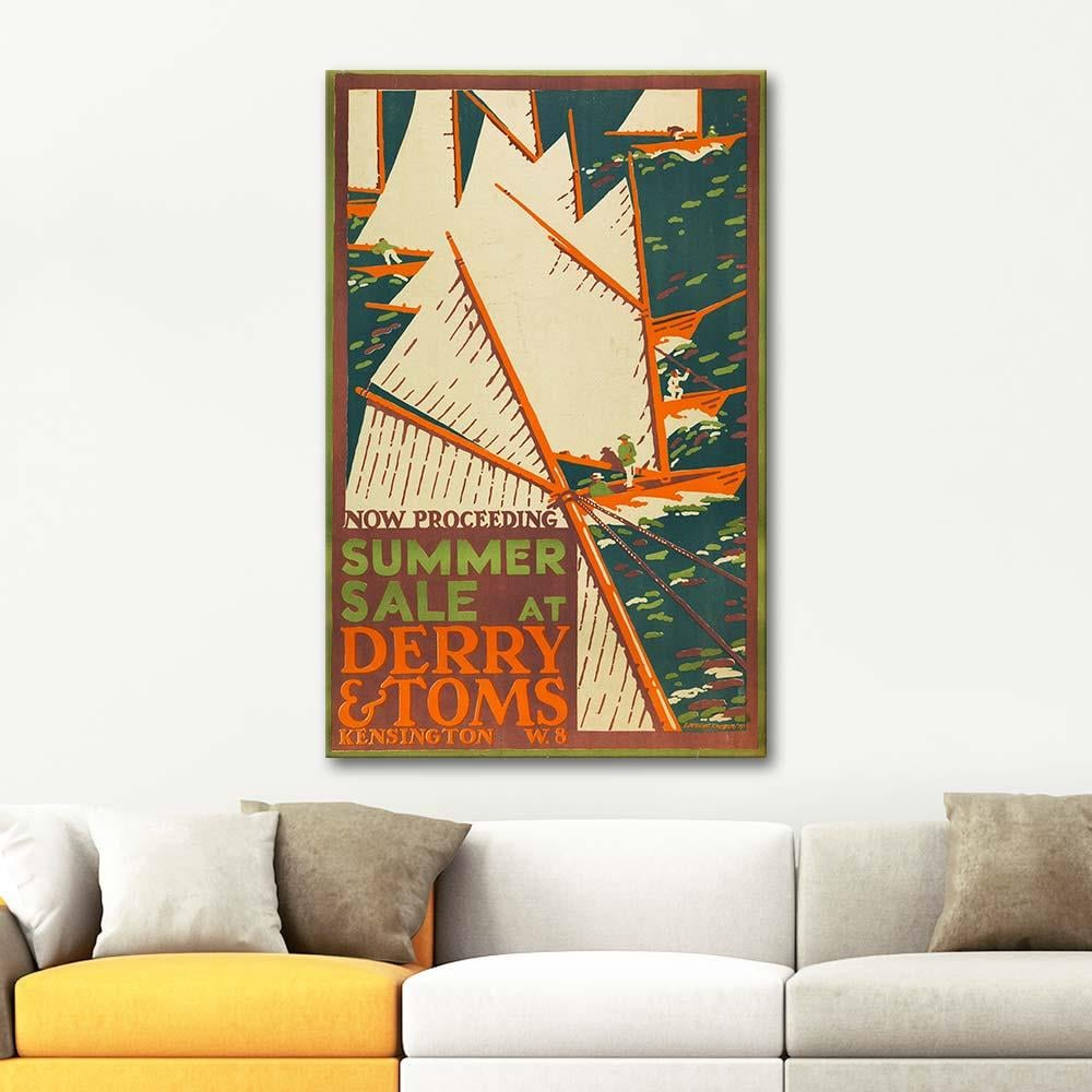 Edward McKnight Kauffer Summer Sale At Derry And Tom's Art Print