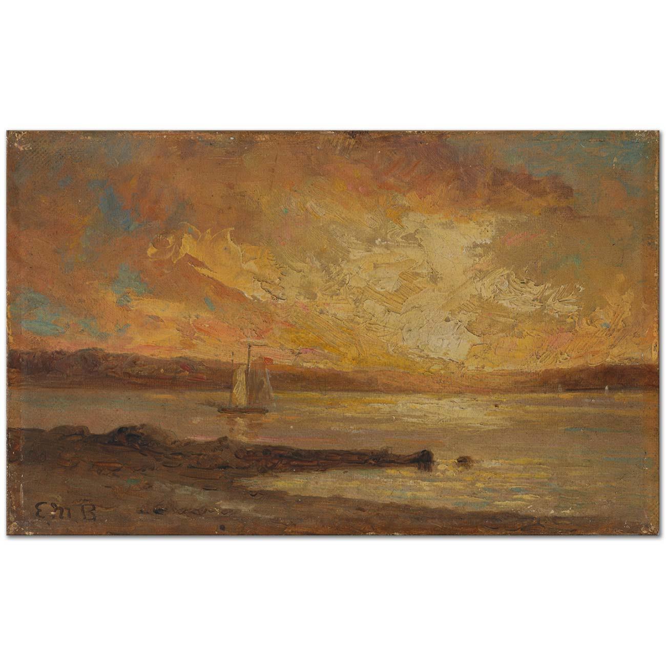 Edward Mitchell Bannister Boat on Sea Art Print