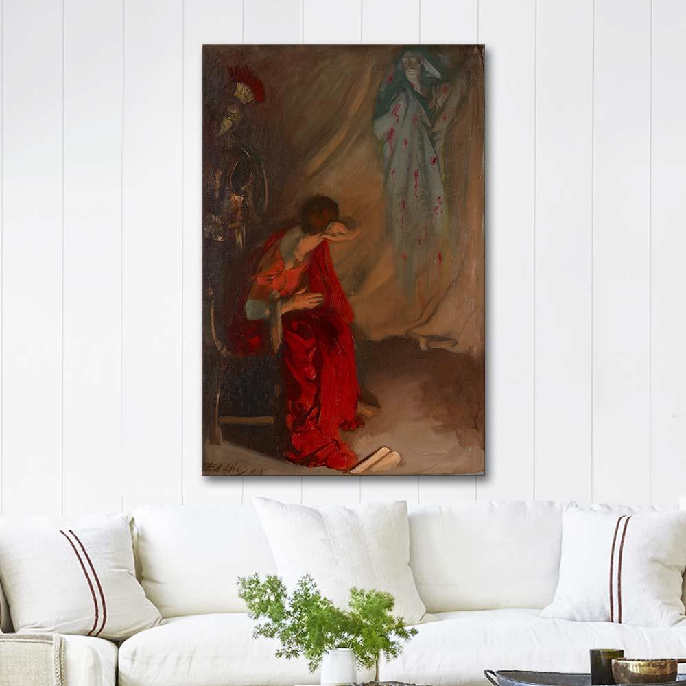 Edwin Austin Abbey Sezar'ın Hayaleti Brütüs'ün Çadırında Kanvas Tablo