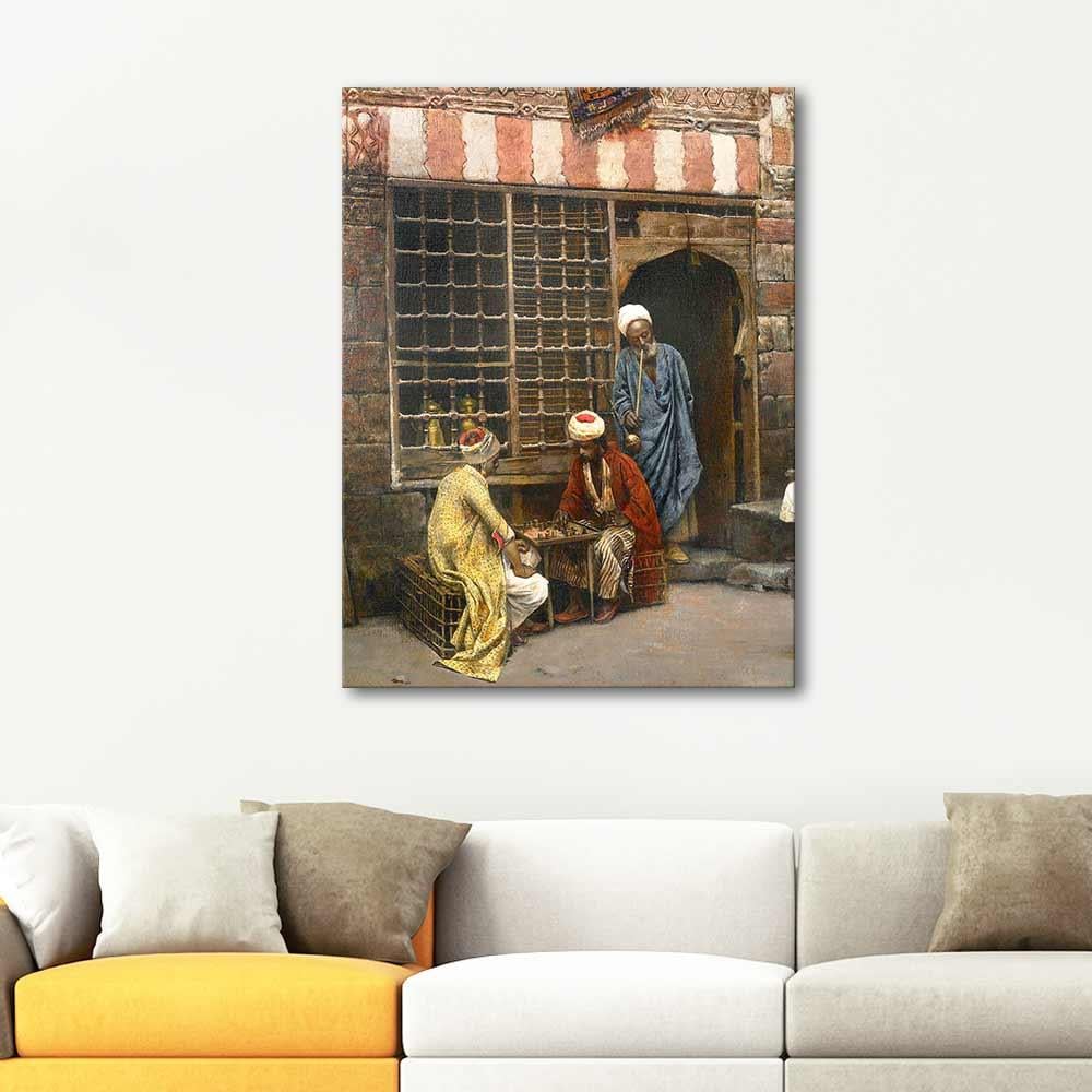 Edwin Lord Weeks A Game of Chess in Cairo Street Art Print