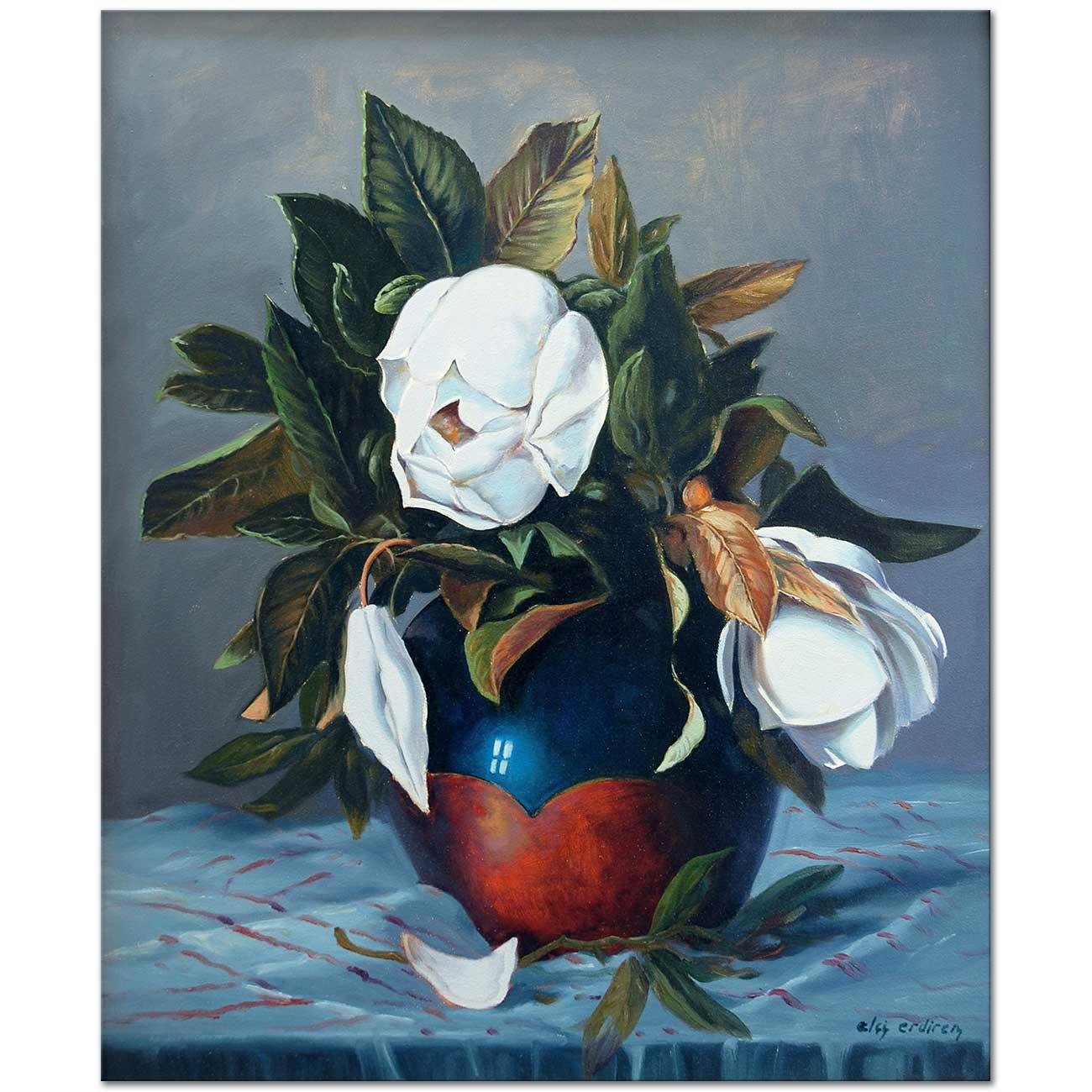 Magnolias in a Vase by Elçi Erdiren