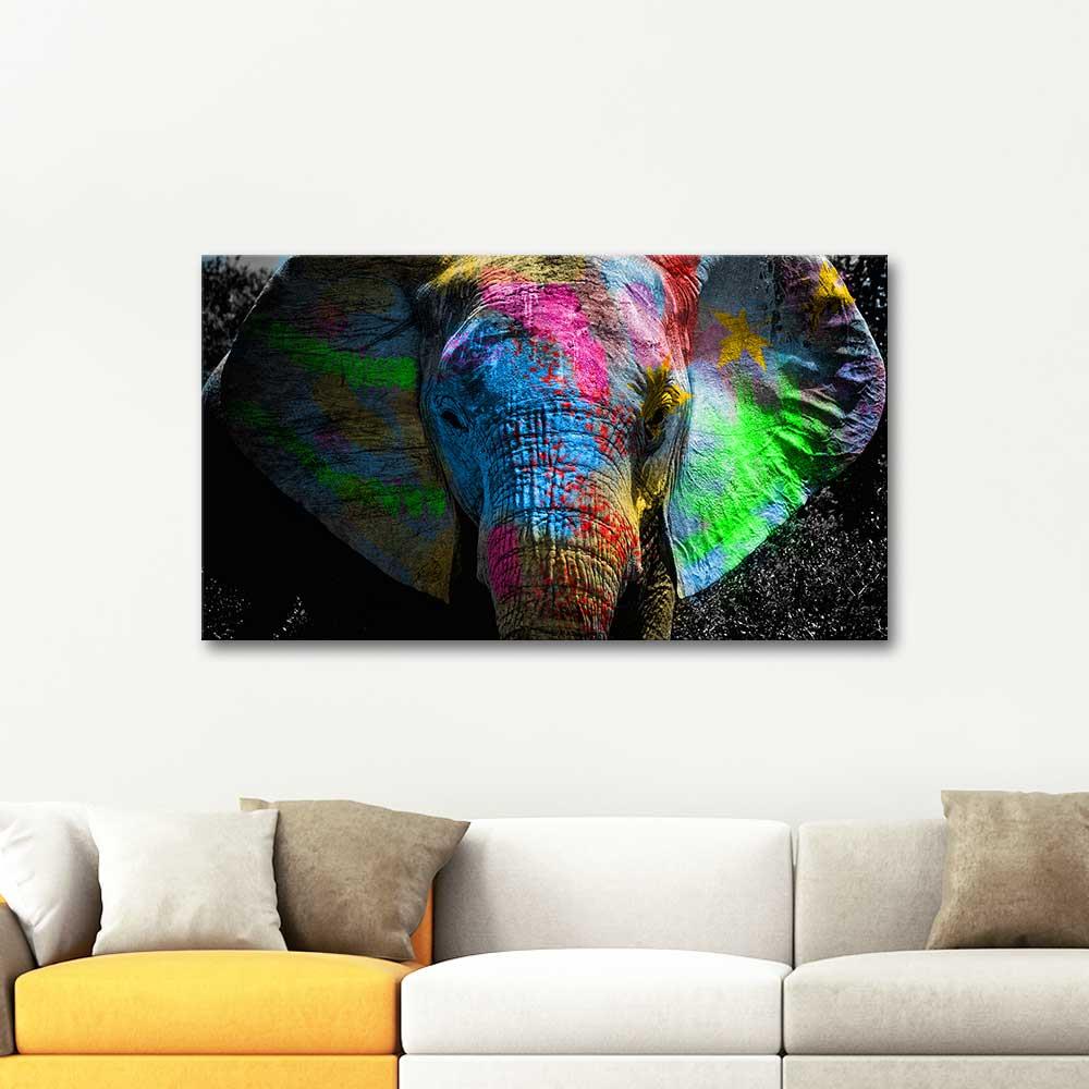 Elephant at Color Festival as Art Print