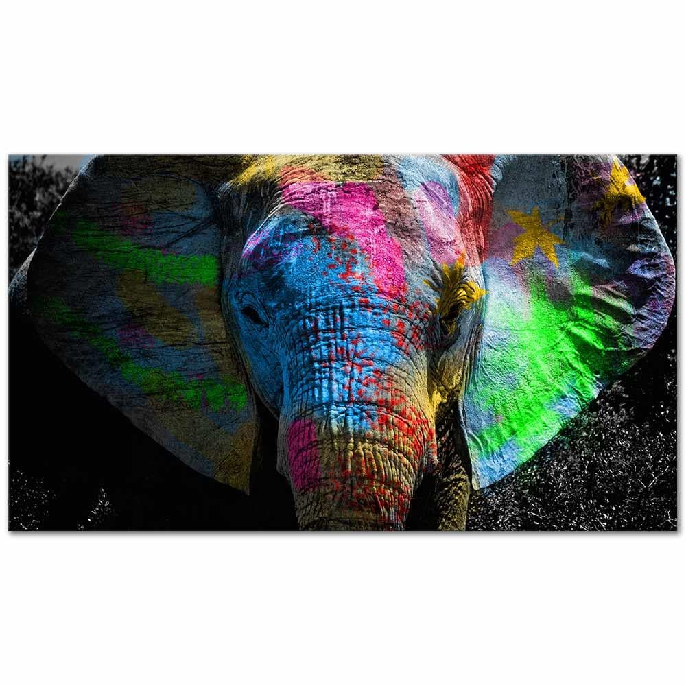 Elephant at Color Festival as Art Print