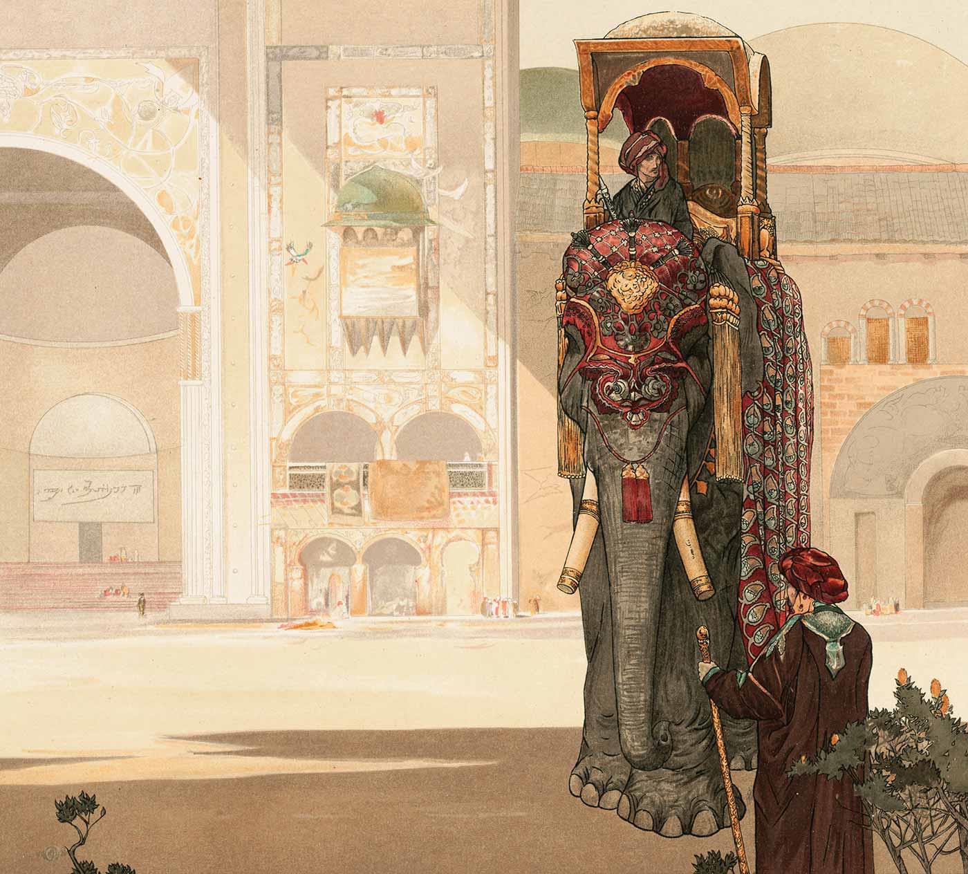 Charles Maurice Detmold Süslü Fil Kanvas Tablo