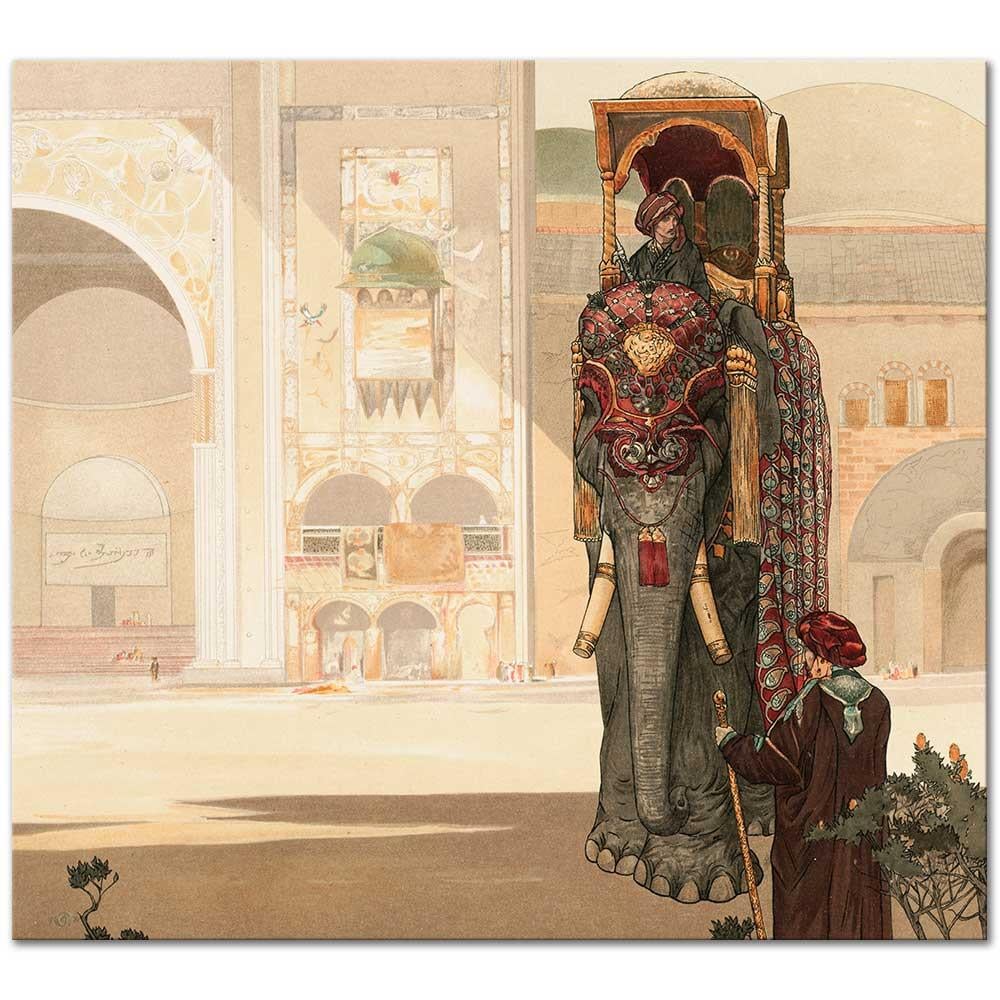 Charles Maurice Detmold Süslü Fil Kanvas Tablo