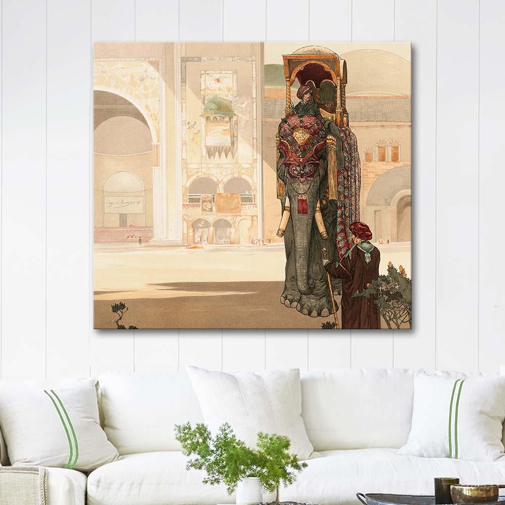 Charles Maurice Detmold Süslü Fil Kanvas Tablo