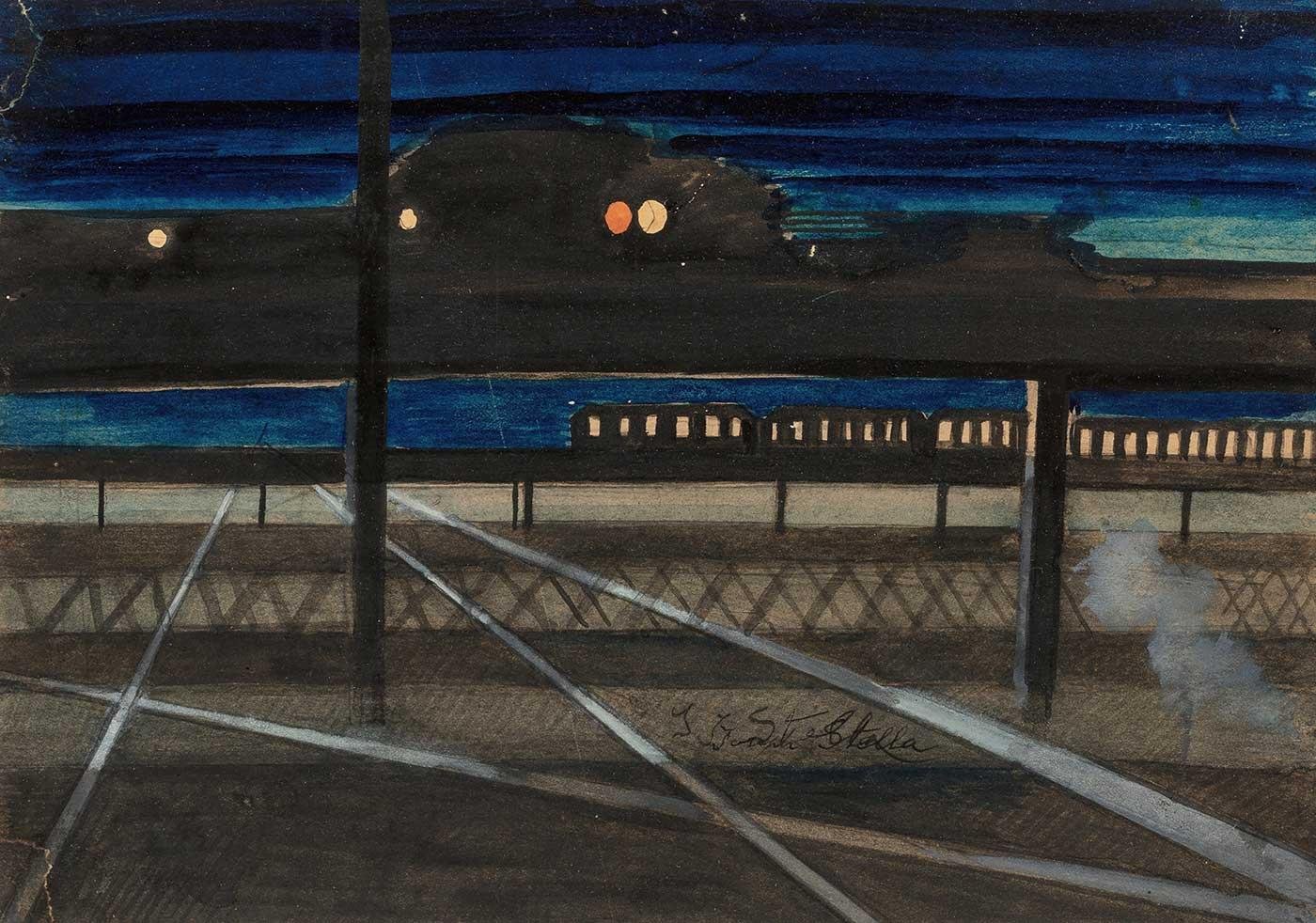 Joseph Stella Demiryolu Köprüsü Kanvas Tablo