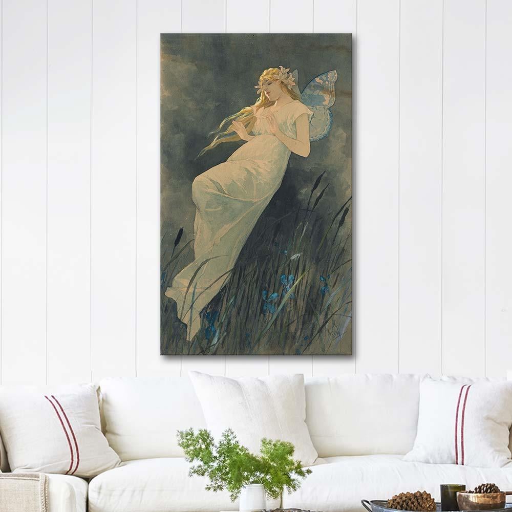 Elfe mit Irisblüten by Alphonse Mucha as Art Print