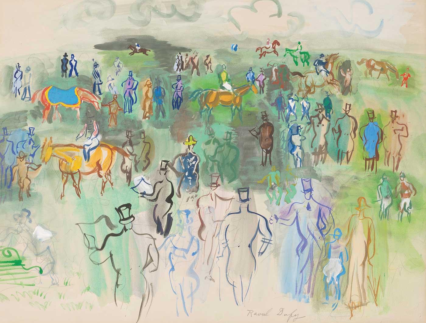 Elégants et élégantes sur la Pelouse by Raoul Dufy