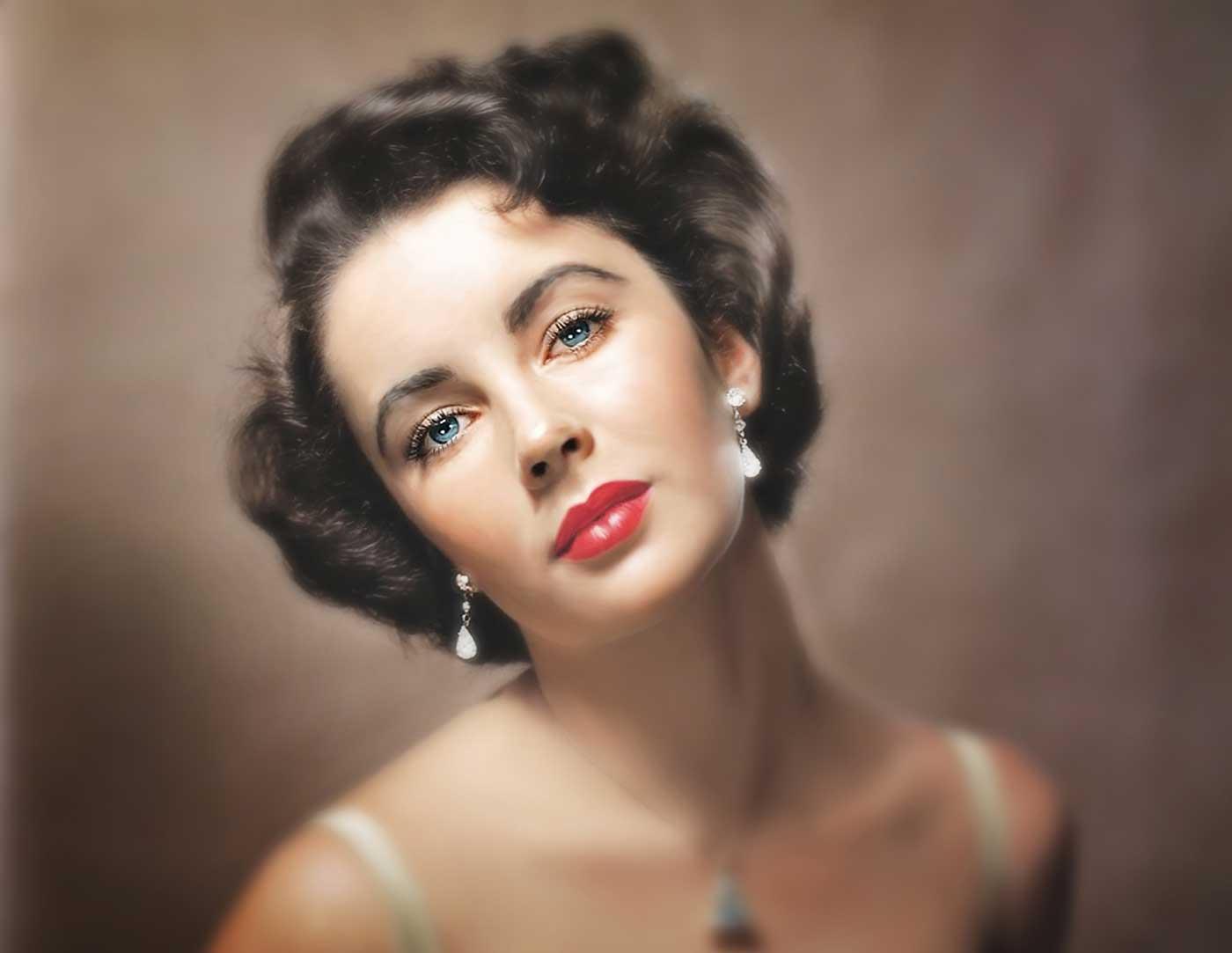 Elizabeth Taylor Portre Kanvas Tablo