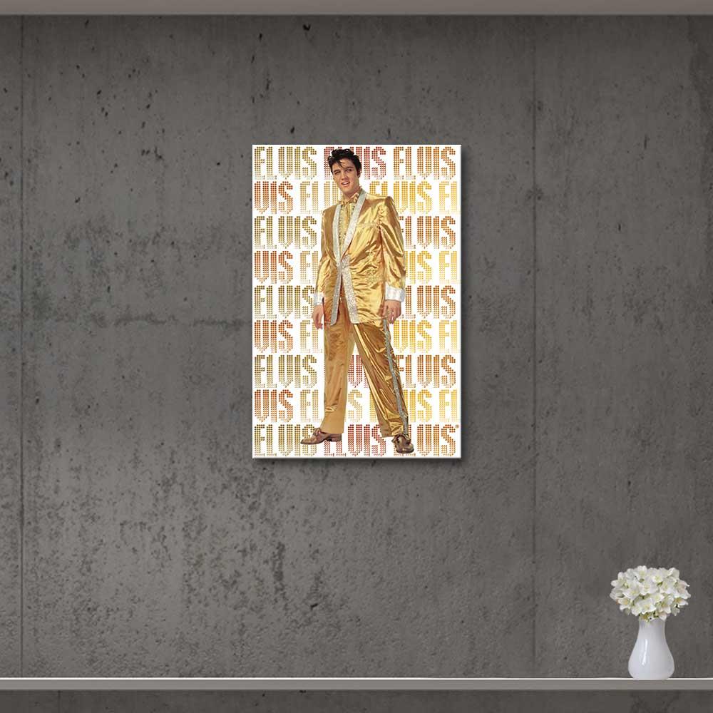 Elvis Presley Altın Elbisesi ile Kanvas Tablo