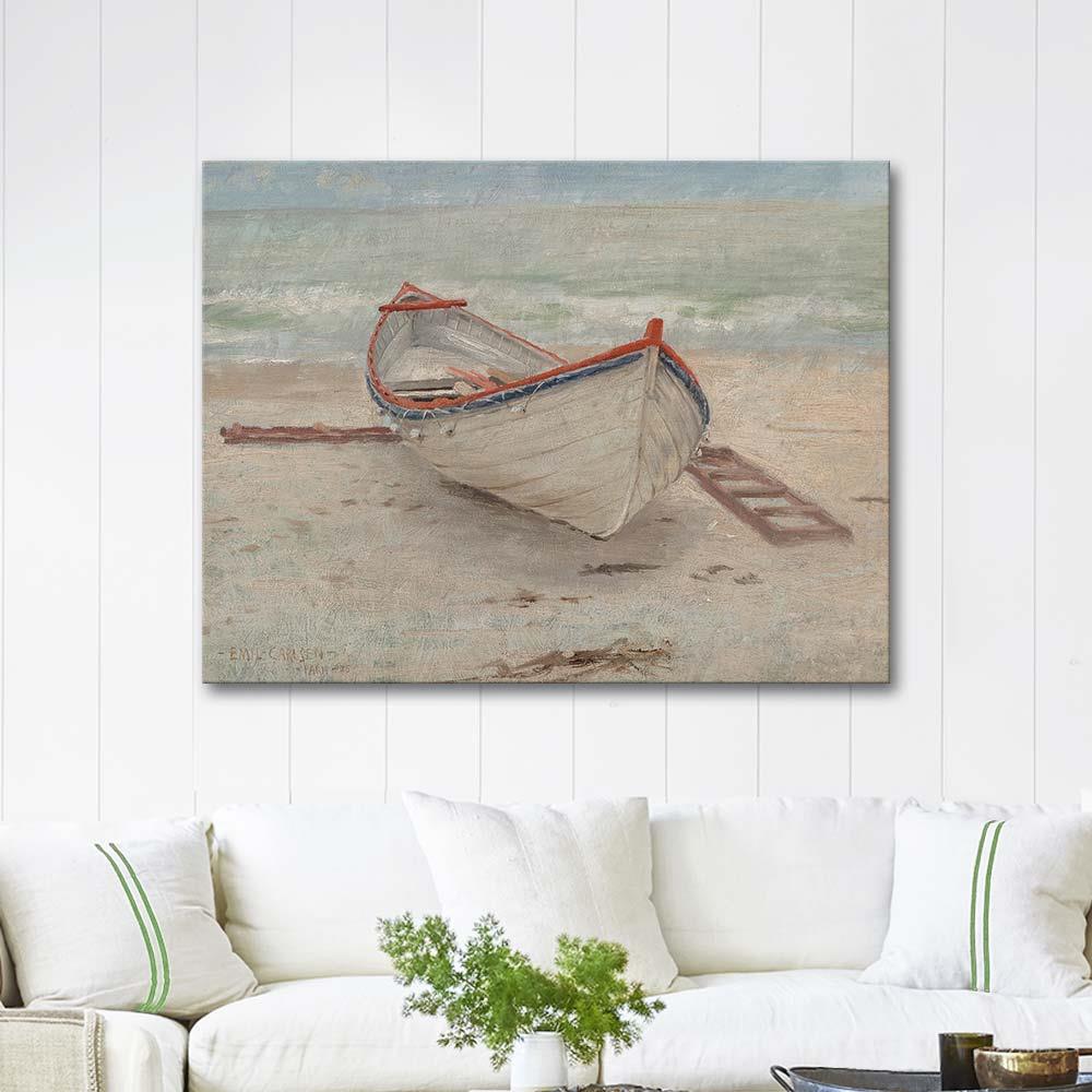 Emil Carlsen Fishing Boat on Shore Art Print