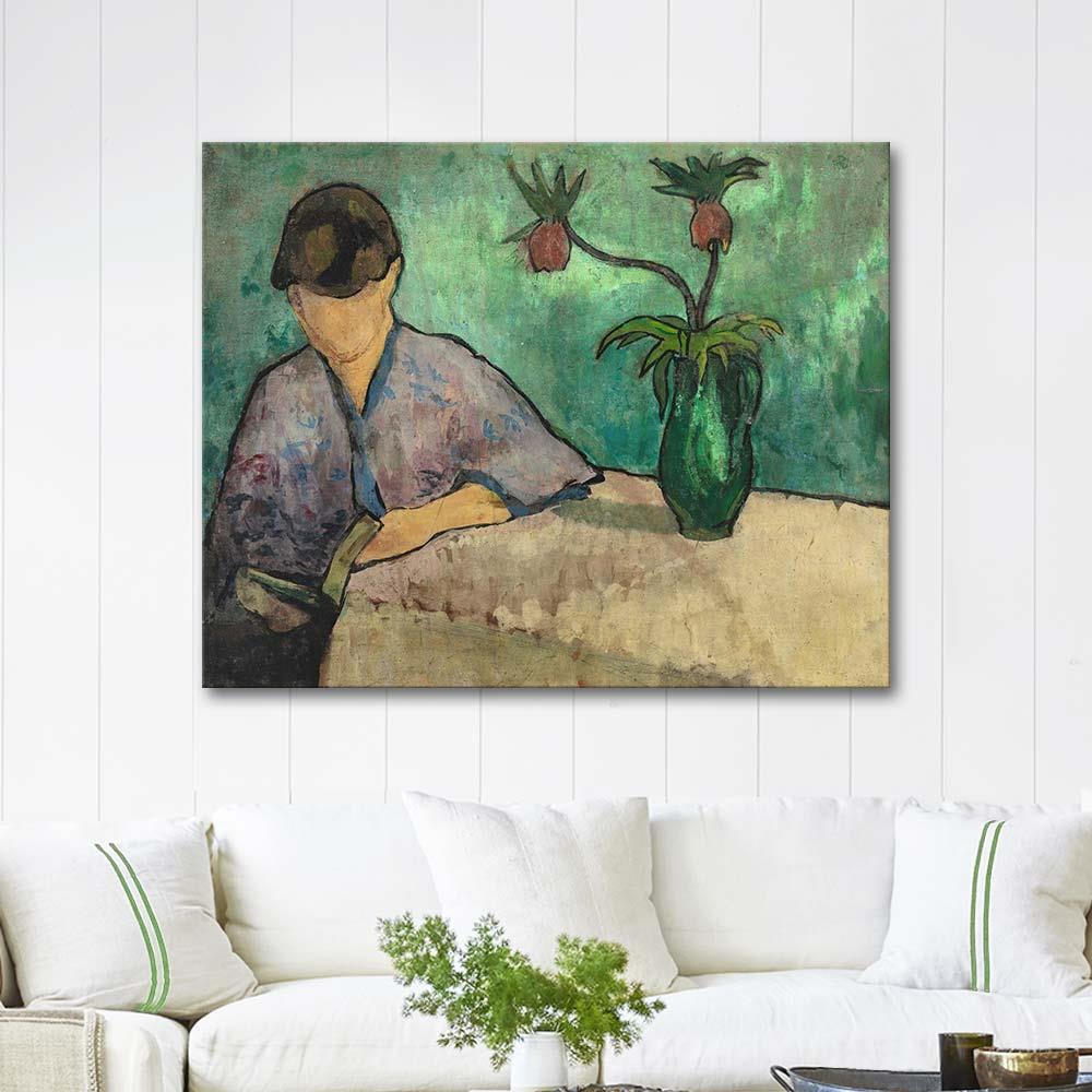 Emile Bernard Jeune Femme Lisant en Kimono Art Print