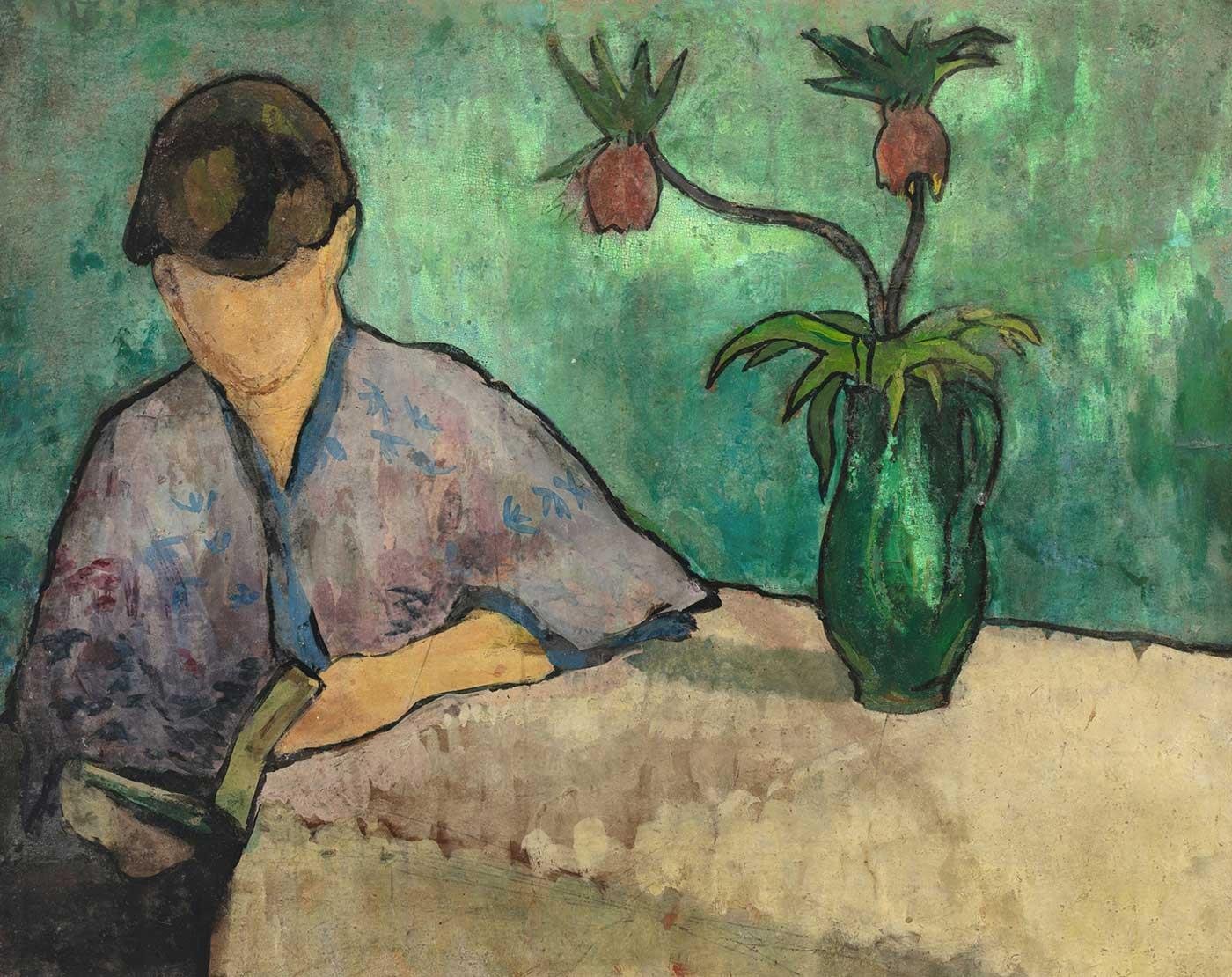 Jeune Femme Lisant en Kimono by Emile Bernard