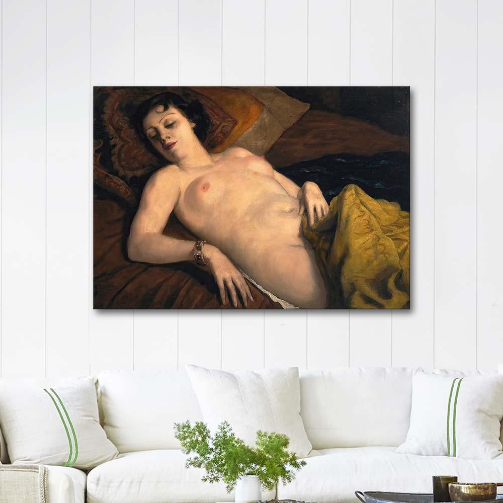 Emile Bernard Nu Couché Au Bracelet Art Print