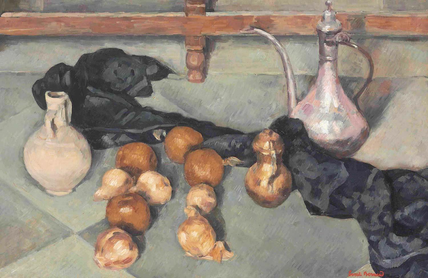 Still Life with Pitcher and Onions by Emile Bernard