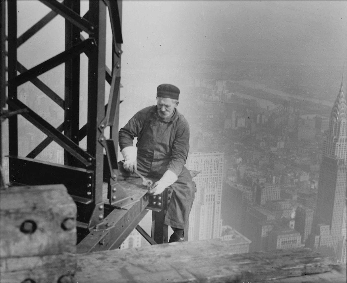 Lewis Hine Empire State Binası İnşaatında Kanvas Tablo