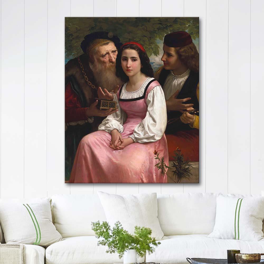 William Adolphe Bouguereau Zenginlik ve Aşk Arasında Kanvas Tablo