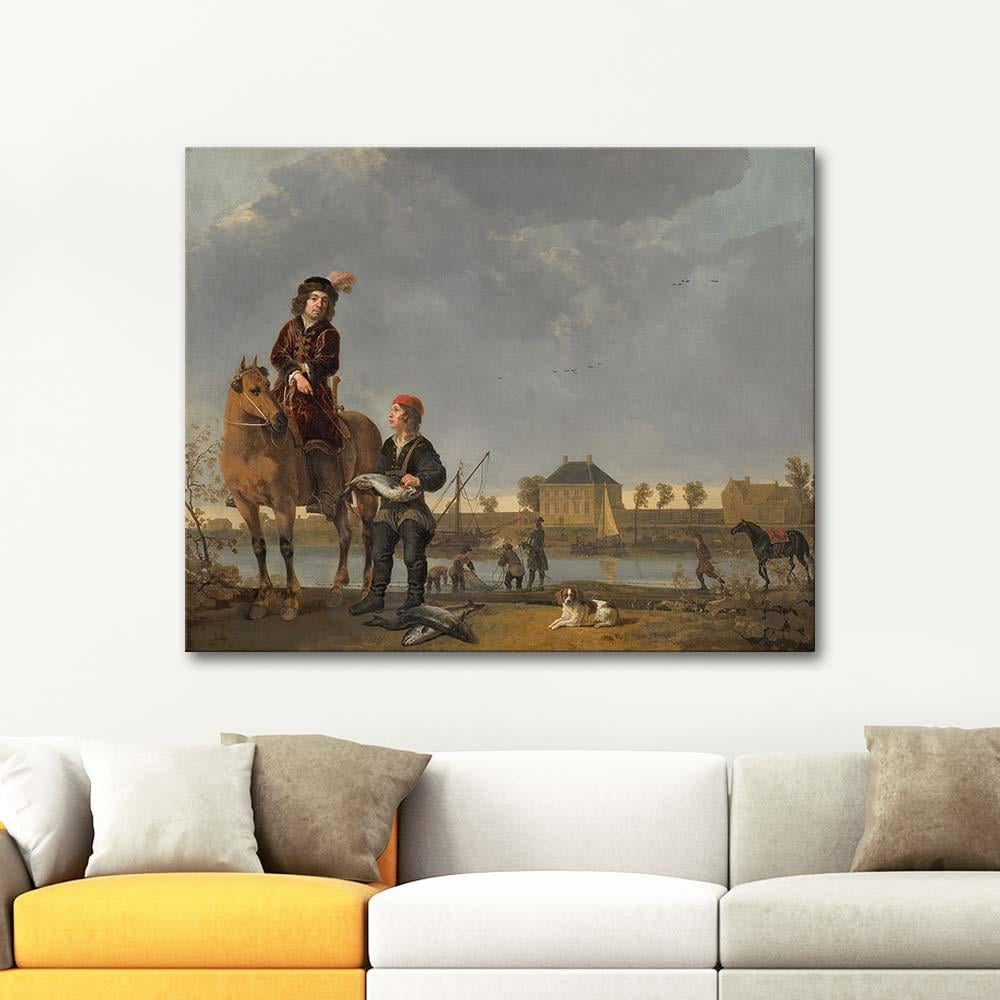 Equestrian Portrait of Pieter de Roovere by Aelbert Cuyp as Art Print