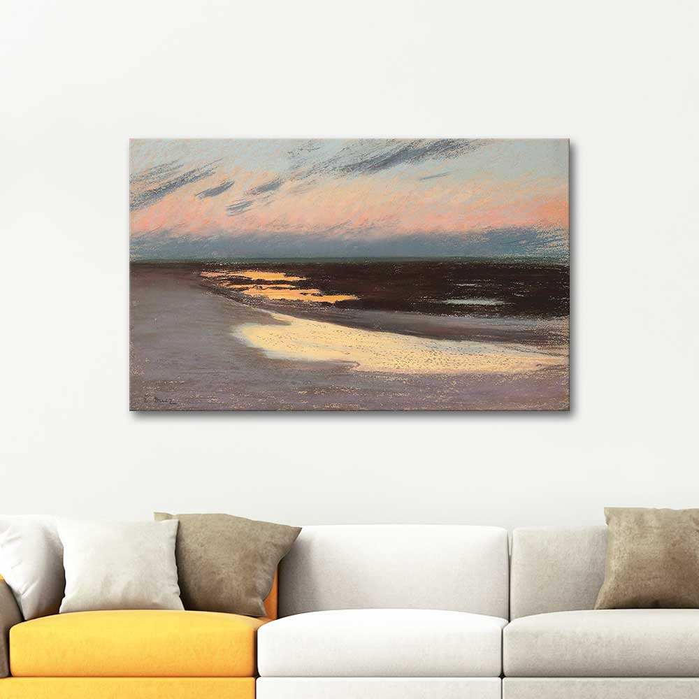 Ernest Ange Duez Twilight on the Beach Art Print