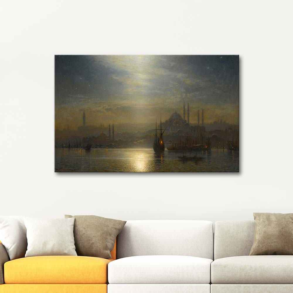 Ernst Koerner Night View Over The Bosphorus Art Print