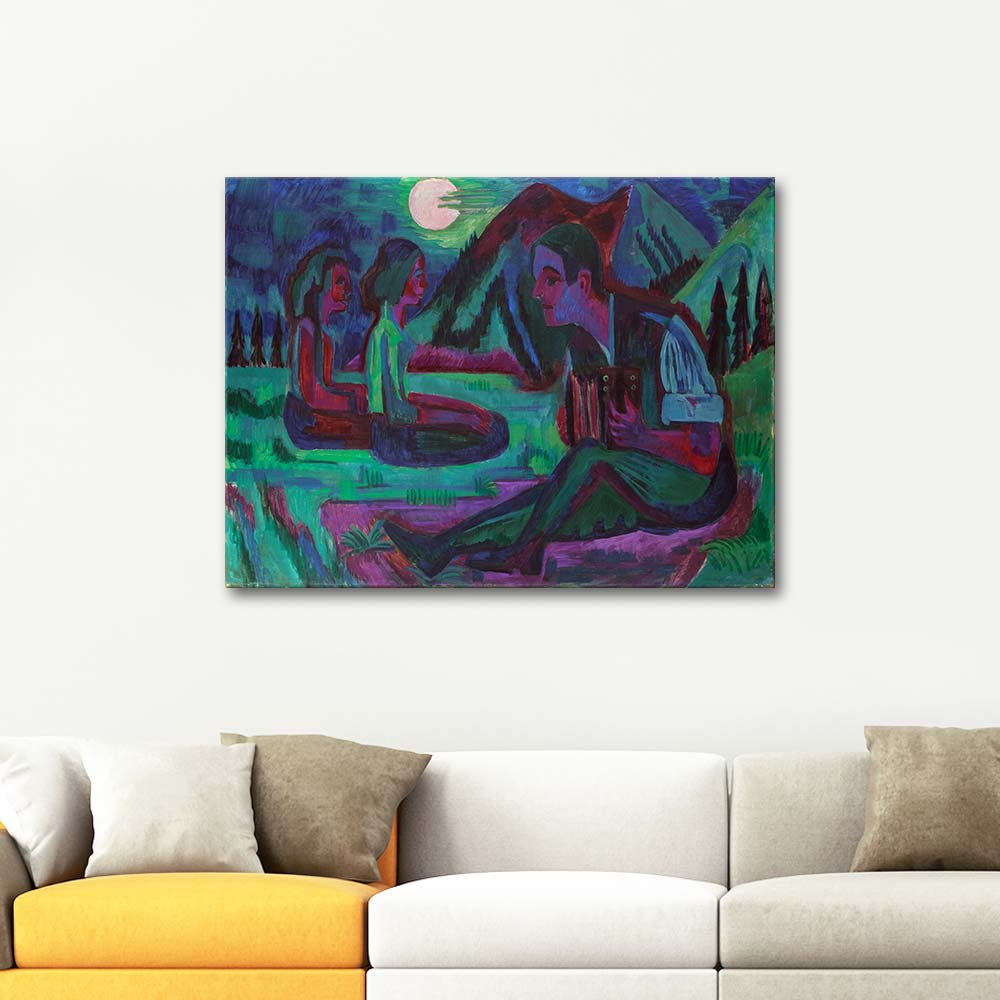 Ernst Ludwig Kirchner Accordion Player By Moonlight Art Print