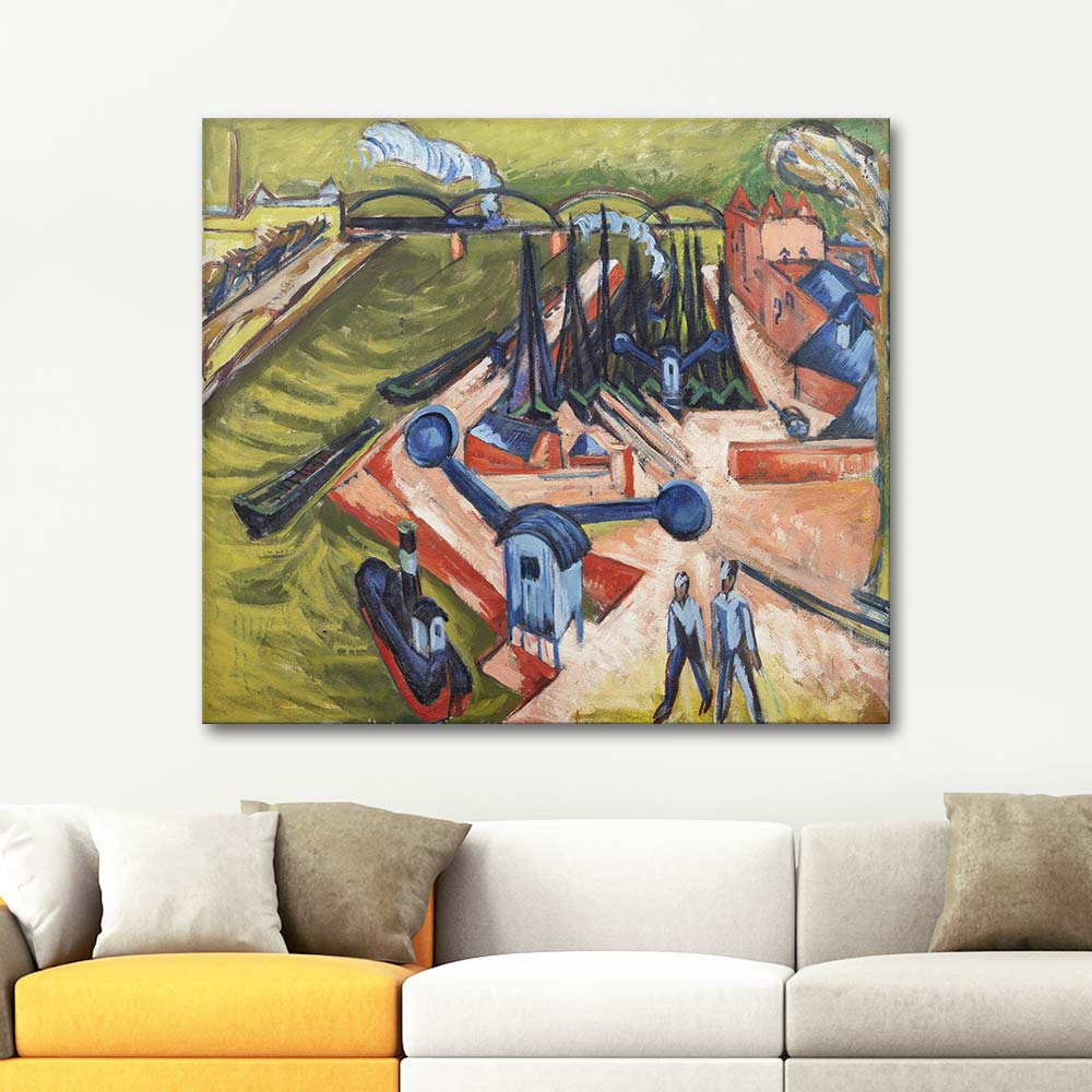Ernst Ludwig Kirchner Western Harbour In Frankfurt Am Main Art Print
