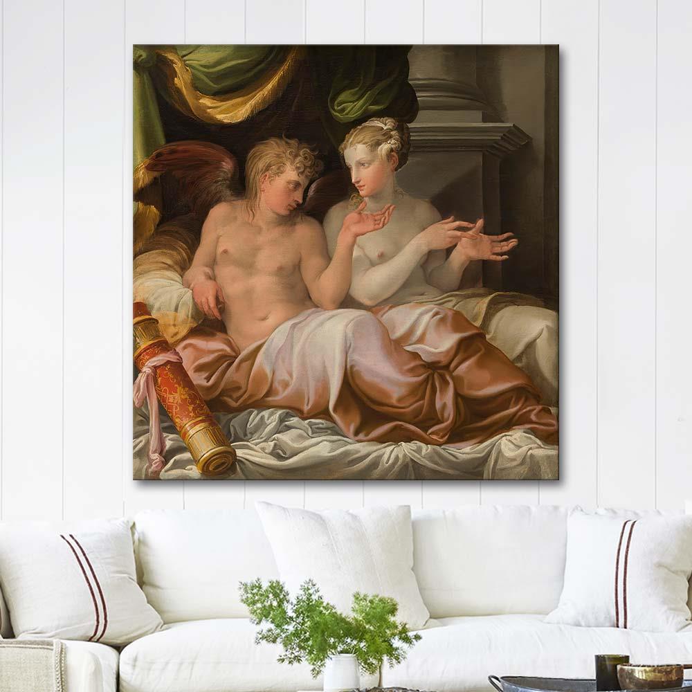 Eros and Psyche by Niccolò dell'Abbate as Art Print