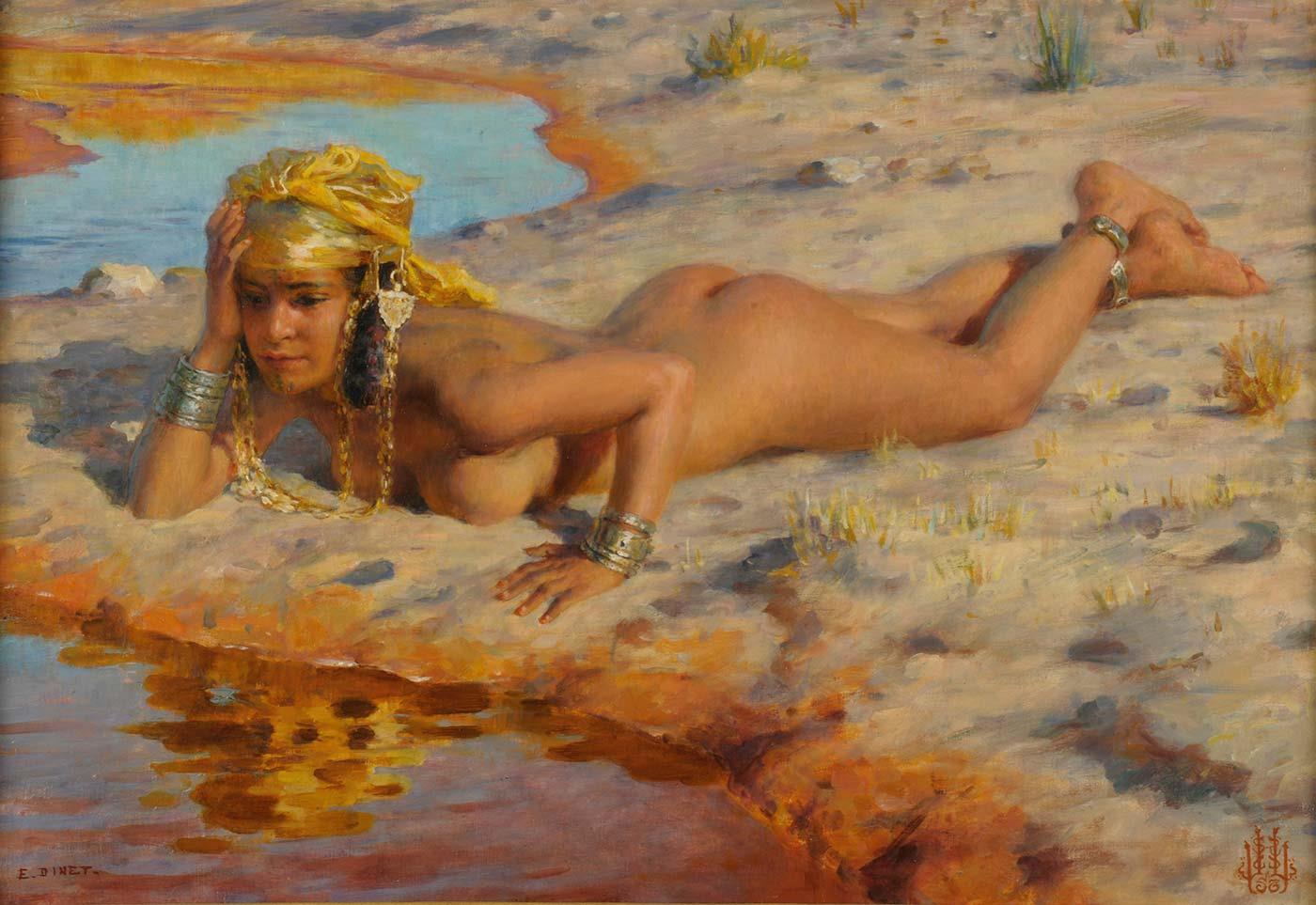 Etienne Dinet Au Bord de l'Oued Art Print