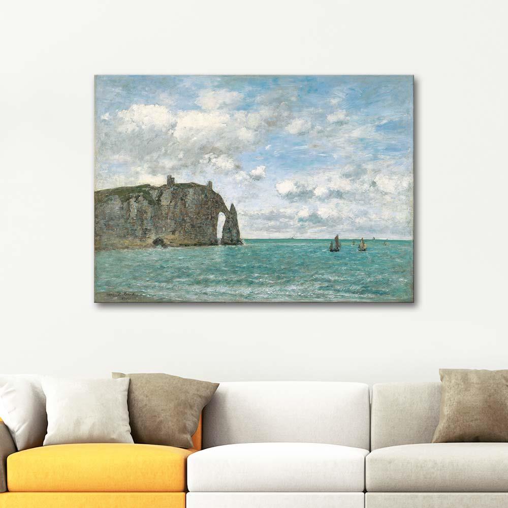 Etretat The Cliff Of Aval by Eugene Boudin as Art Print