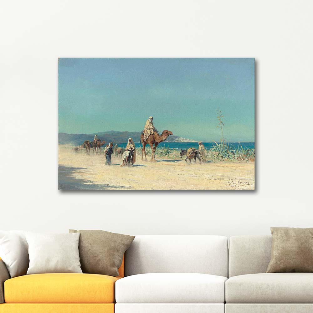 Eugene Alexis Girardet Arabs On A Coastal Road Art Print